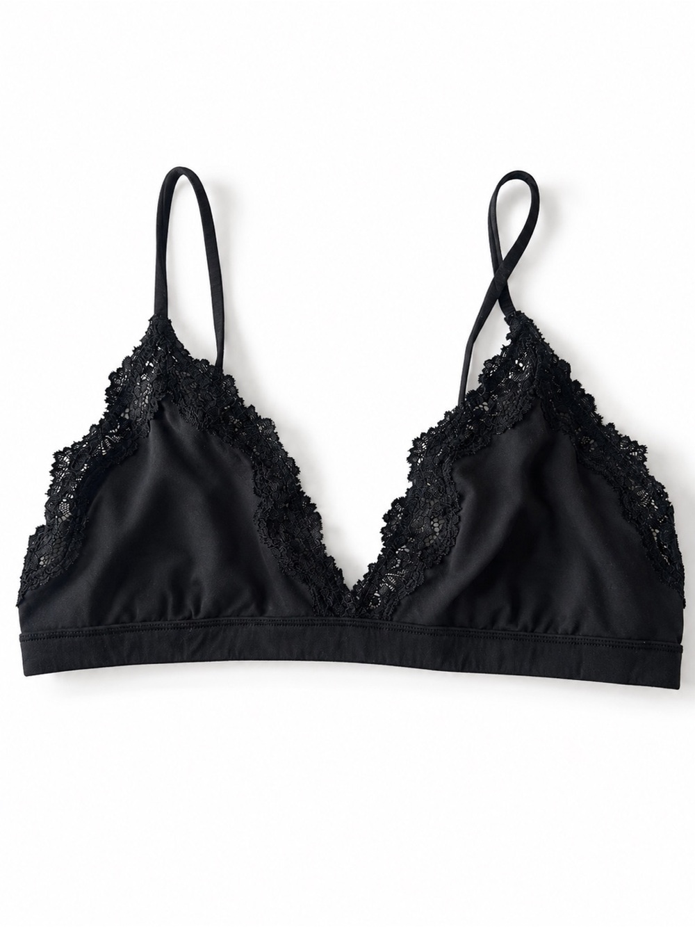 SKIMS Black Lace-Trim Bralette - Women Intimates & Sleepwear